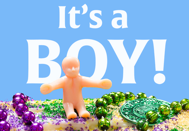 It's a boy - king cake baby